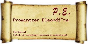 Promintzer Eleonóra névjegykártya